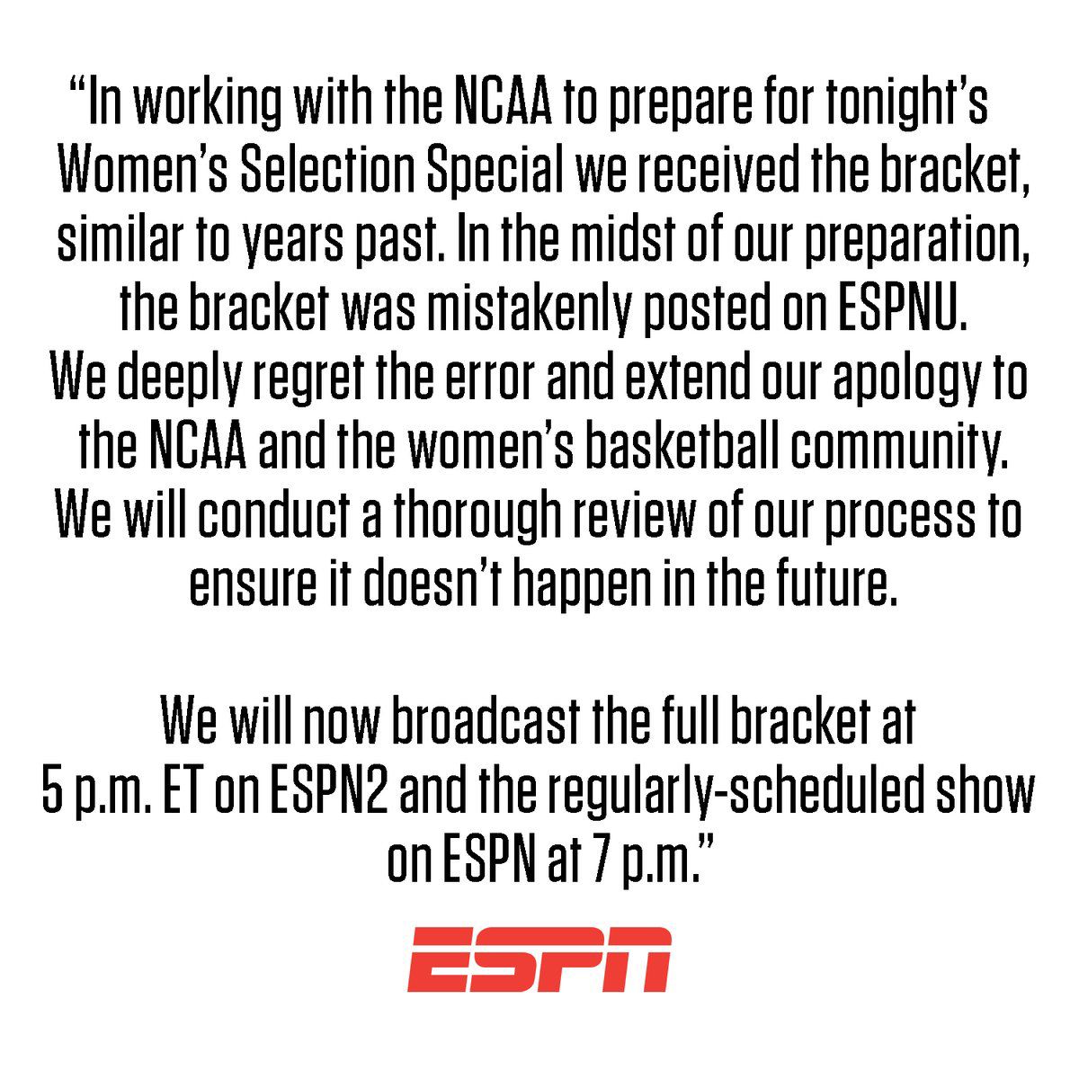 ESPN Statement